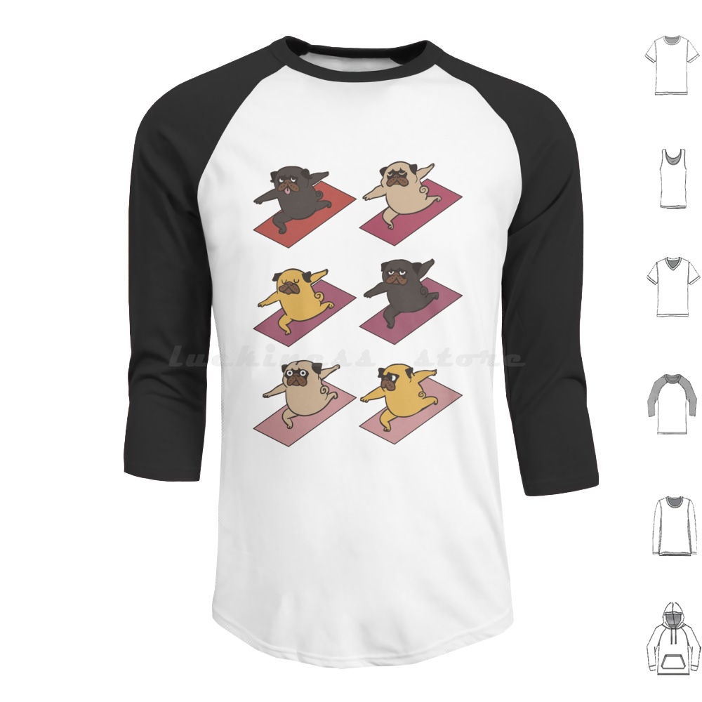 Yoga Fitness Hoodie - Pugs Hoodie Cotton Long Sleeve Pug