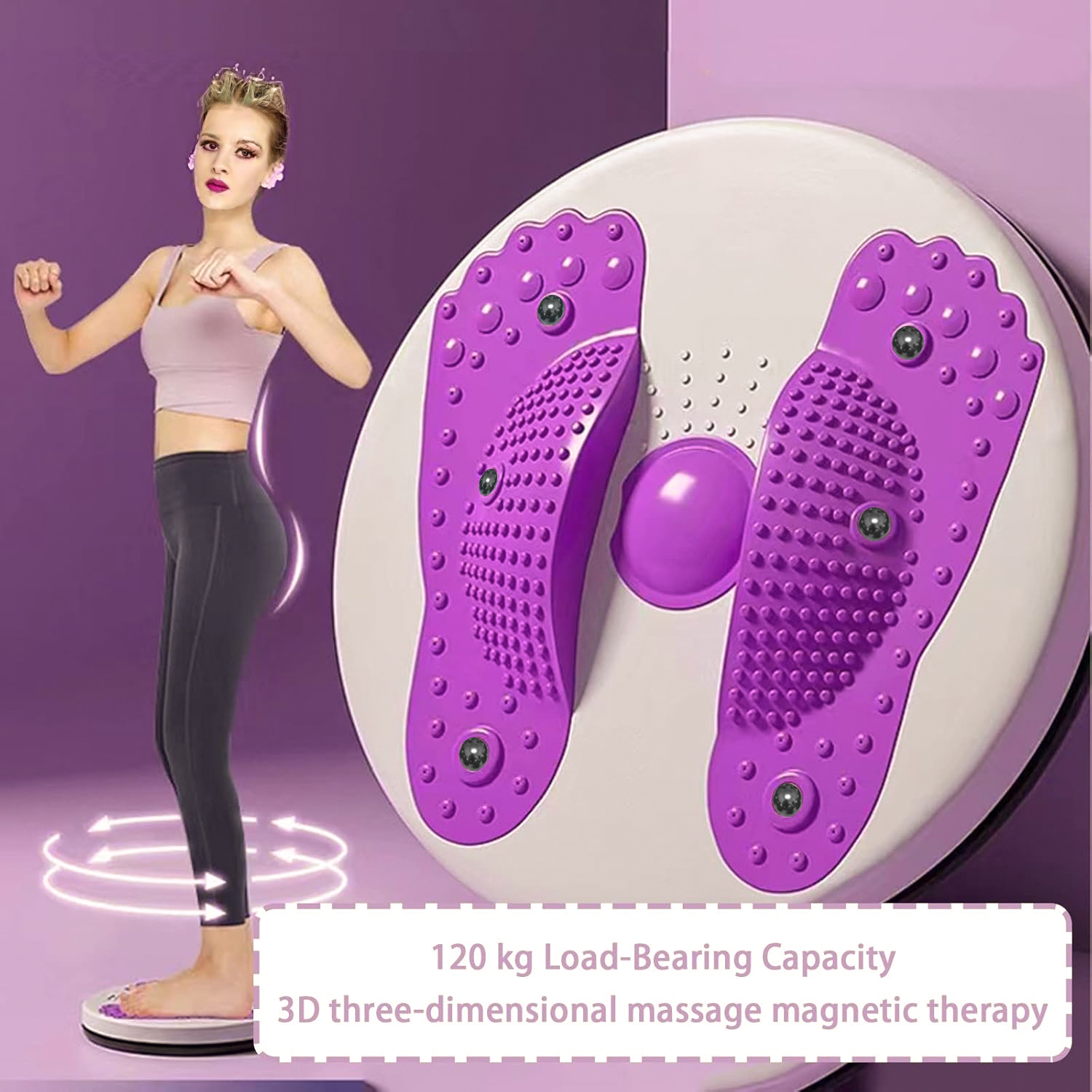 Balance Board Fitness - Purple Waist Twister Disc with LCD