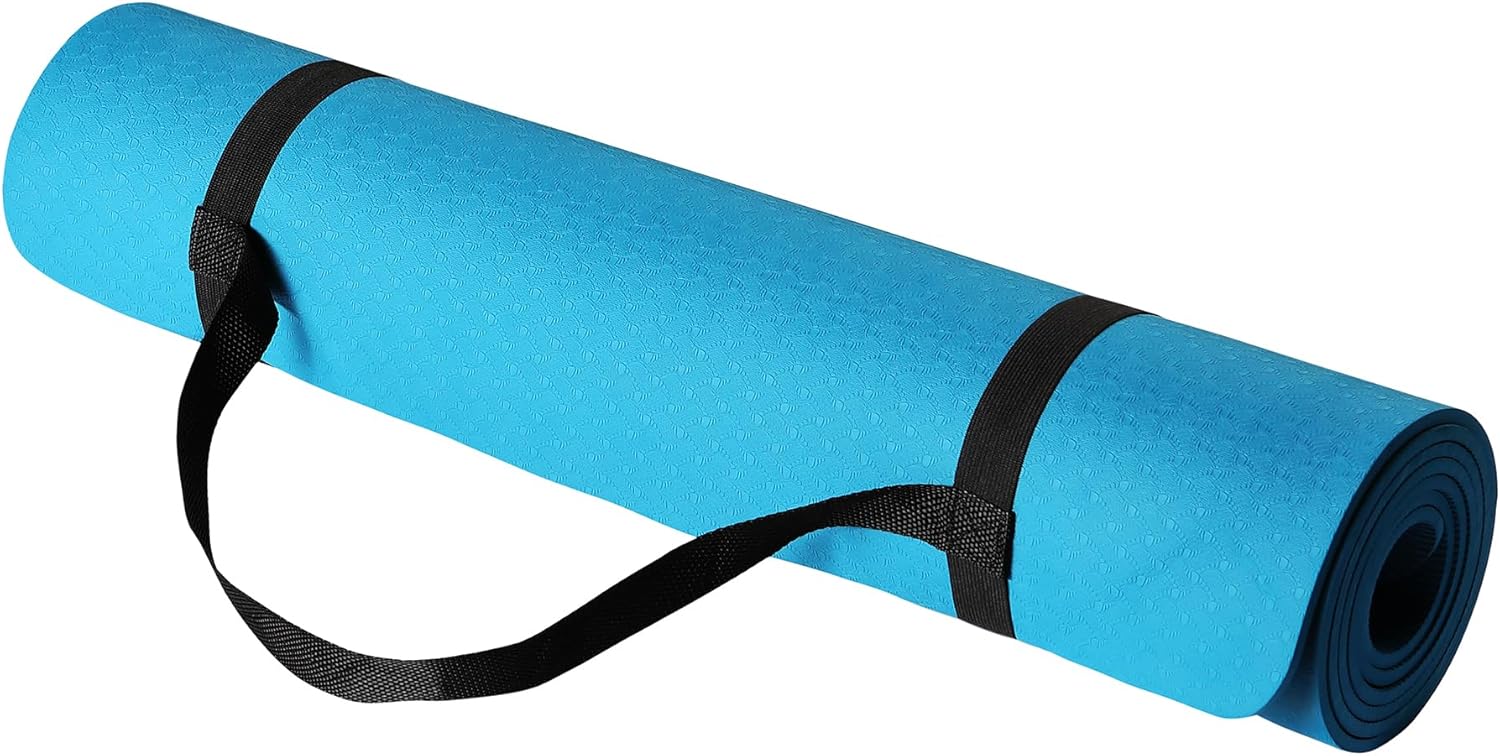 Yoga Of Fitness Mat - 1/4 Inch Thick TPE Exercise Yoga