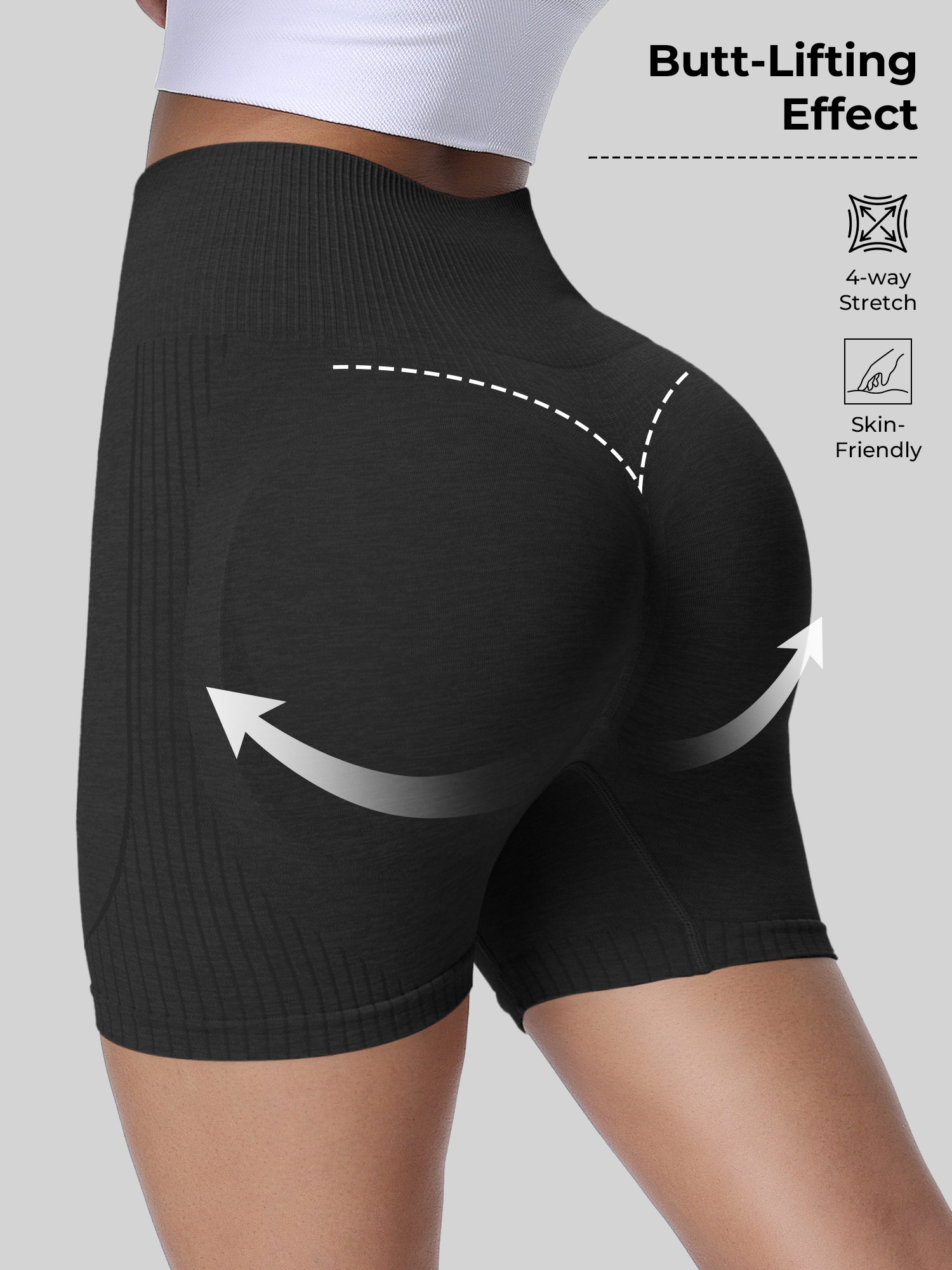 Yoga Fitness Class - High Waist Elastic Yoga Shorts, Fitted