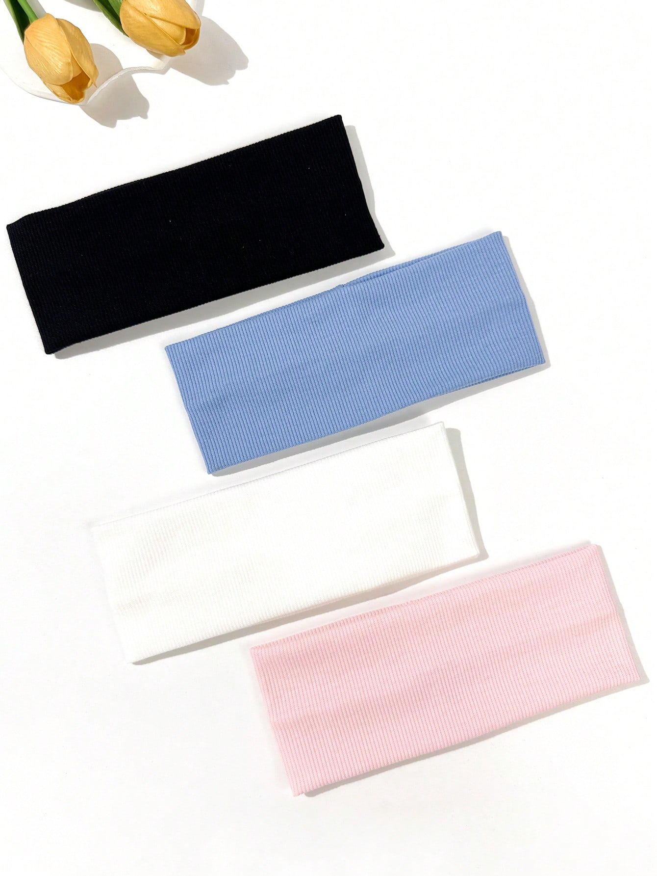 Stretch Strap Yoga - 4-piece set of solid-color hair bands