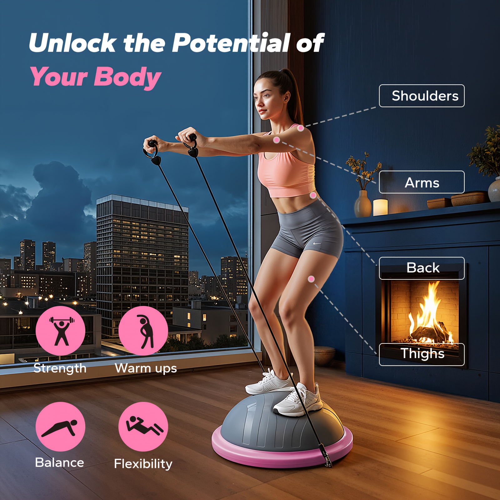 Balance Board Fitness - MERACH Balance Board With Resistance Bands,