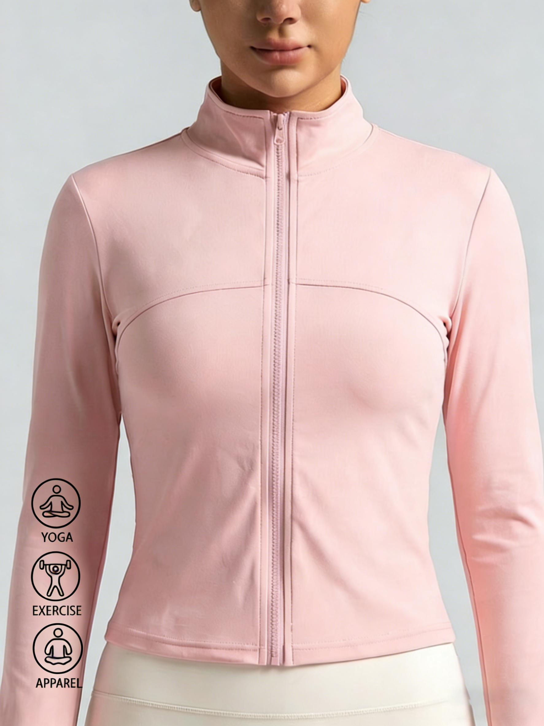 New Women Light pink Yoga Coat - Yoga For Fitness reseña y precio