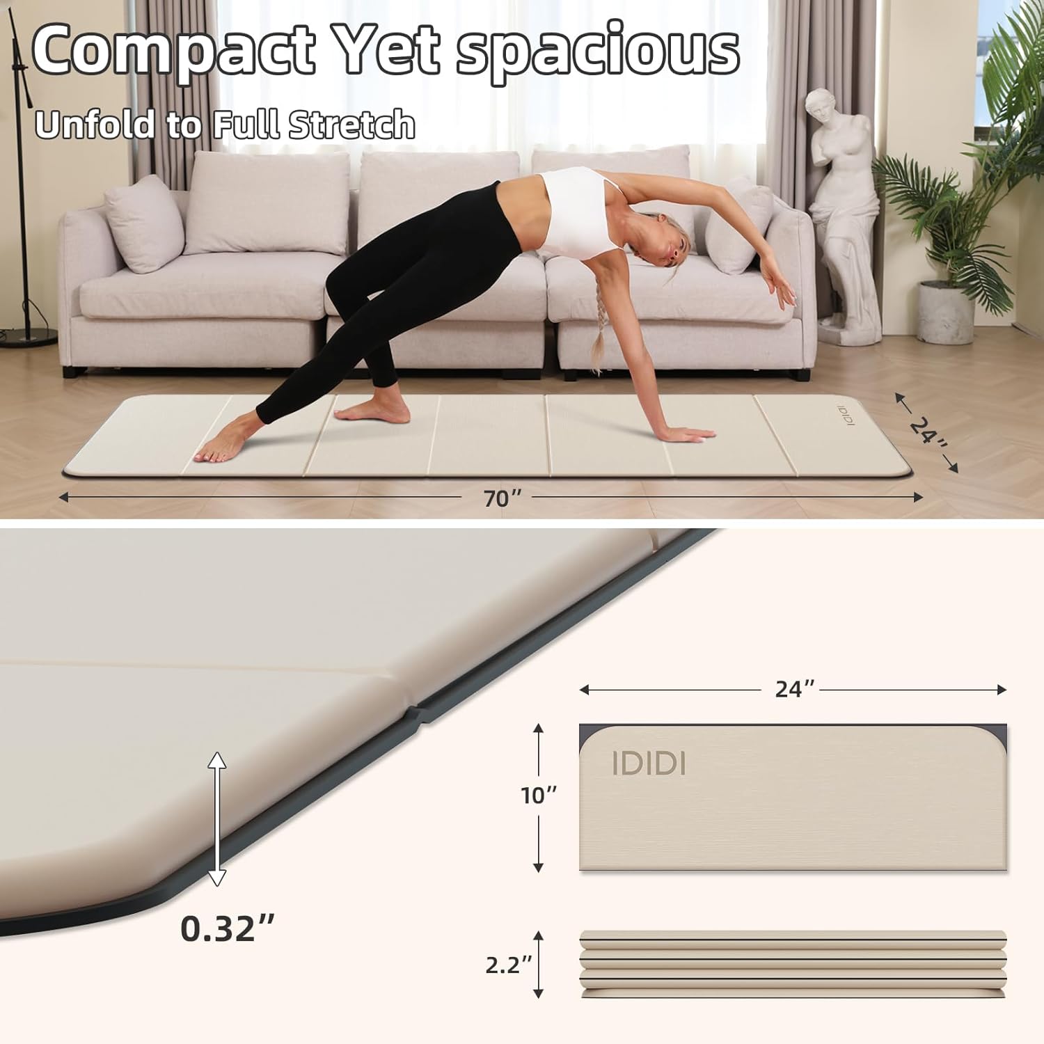 Foldable Yoga Mat Extra Thick  - Yoga Of Fitness Mat reseña y precio