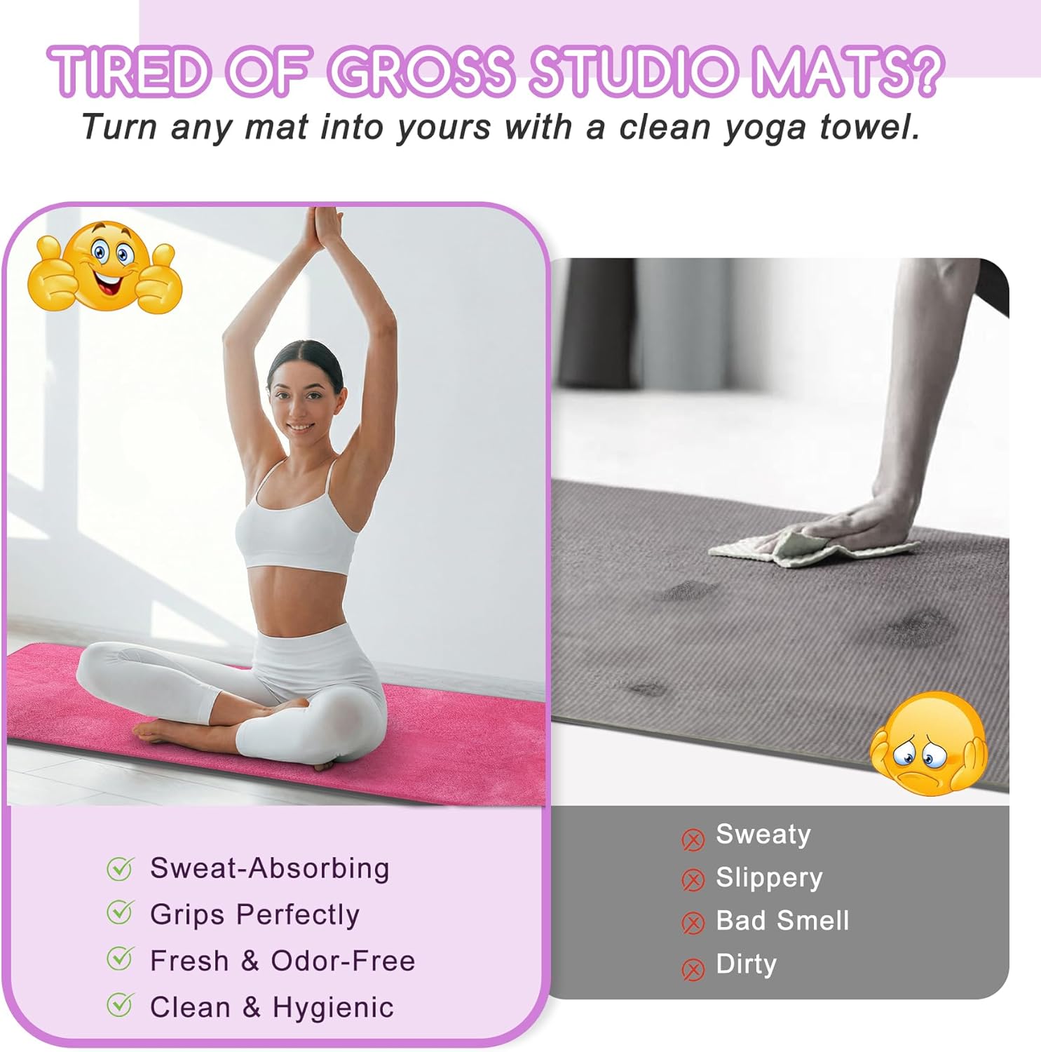 Yoga Mat Towel, Extra Thick 60 - Yoga Of Fitness Mat reseña y precio