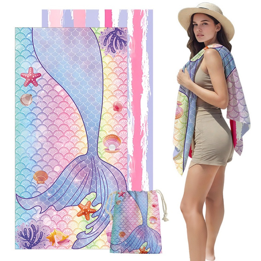 Fish Tail Print Beach Towels a - Yoga Of Fitness Mat reseña y precio