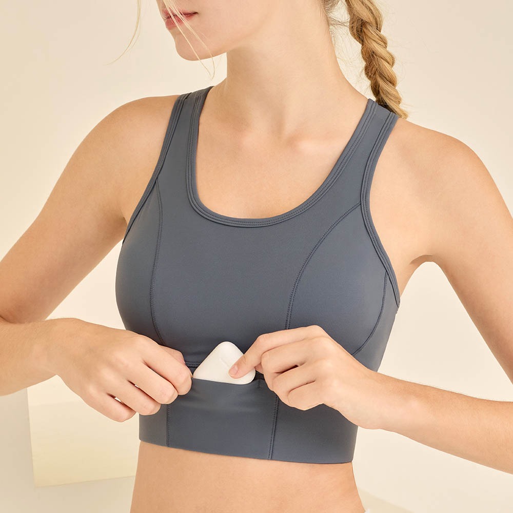 Longline Sports Bra with Pocke - Yoga Fitness Plus reseña y precio